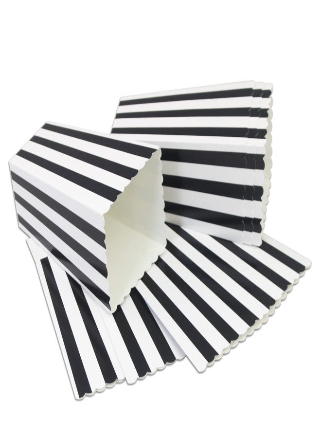 IPALMAY Black and White Striped Mini Paper Popcorn Boxes - Treat Boxes - Birthday Favor Box - Snack Boxes, Family Movie Night Boxes, Set of 36 - Image 2